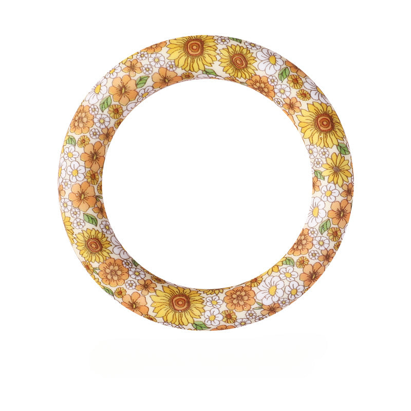 Wholesale 20pcs Silicone Bead Ring Keychain Beaded Jewelry Children DIY Handmade Silicone Bracelet